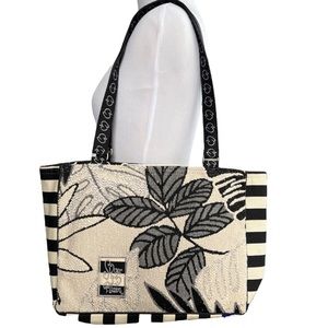 Silver Plum, Vintage Custom Tapestry One, Denim, Cream, Gray, Black Bag/Tote